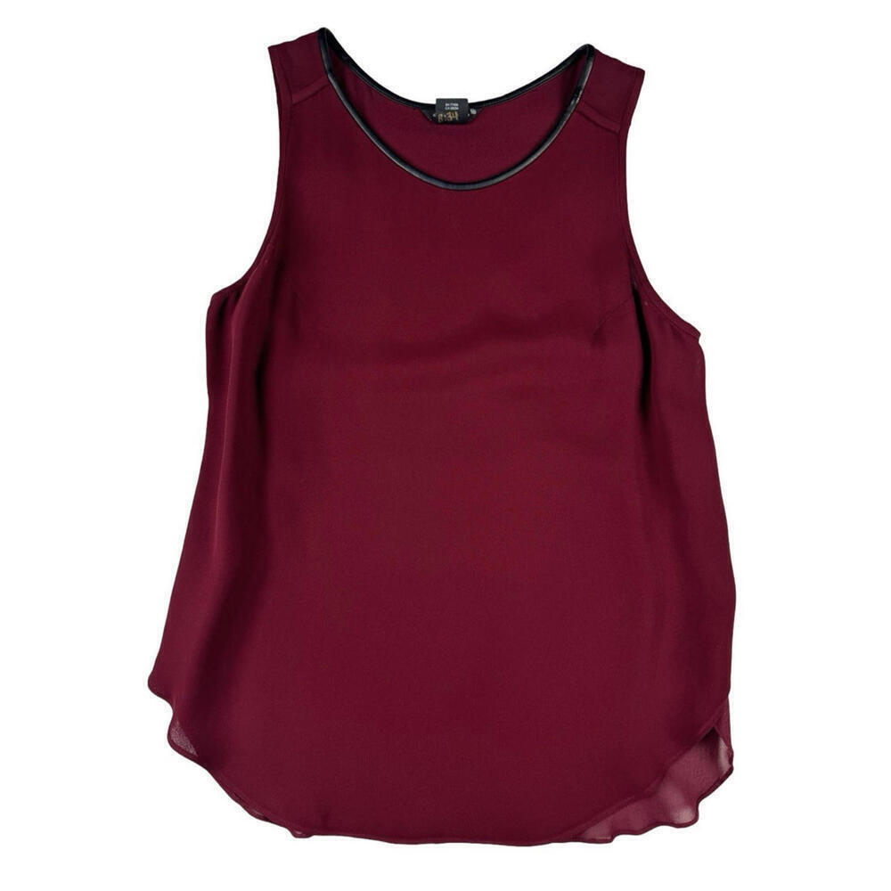 Club Monaco Viscose Silk Sleeveless Blouse Maroon Size XS